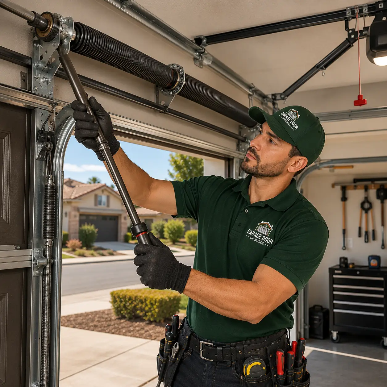 Garage door spring installation service in Norco CA